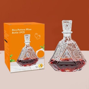 Decanter per <span class=keywords><strong>Whisky</strong></span> in Vetro Quadrato Stile Europeo con Design a Diamante, 1000ml, Tappo Ermetico Portatile per <span class=keywords><strong>Whisky</strong></span> e Vino - Product Image 5