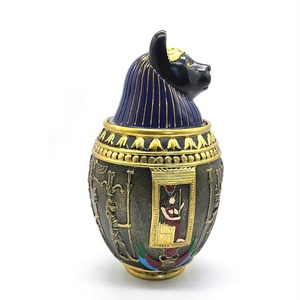 Antik Mısır Tarzı Anubis Köpek Tanrısı Evcil Hayvan Külleri İçin Dayanıklı Reçine Cenaze Tabutu Dekoratif Anıt Mezar Kavanozu - Product Image 5