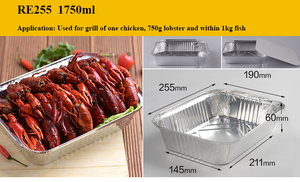 Thuôn dài dùng một lần nhôm món ăn-10 "inch 2.25lb Hộp Ăn Trưa thực phẩm thiếc nhỏ lá chảo nhôm lá mỏng container với nắp - Product Image 5