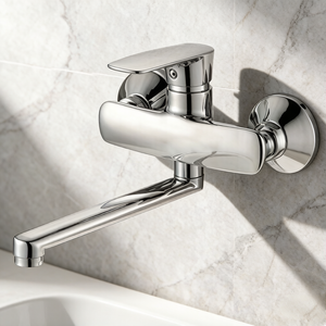Robinet de baignoire en alliage de zinc avec combinaison eau froide et chaude, double trou, montage mural, universel, pour hôtel, appartement, salle de bain - Product Image 6
