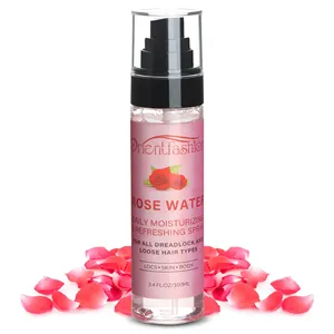 Gran oferta de spray hidratante para el cabello, niebla de agua de rosas para el cabello