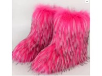 Bottes de neige personnalisées pour femmes, en fausse fourrure, avec semelle en caoutchouc, mi-mollet, confortables, doublées de peluche douce, chaudes, pour l'extérieur et le quotidien
