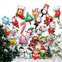 Ballons en aluminium fantaisie miniatures de Noël en gros pour la décoration de fête de Noël, fournitures pour sapin, chaussette, flocon de neige et renne