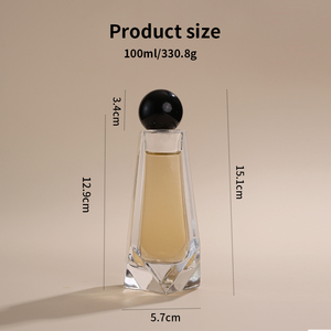 Flacon <span class=keywords><strong>de</strong></span> parfum vide <span class=keywords><strong>de</strong></span> luxe en verre facetté trapézoïdal <span class=keywords><strong>de</strong></span> 100 ml, rechargeable, avec pulvérisateur et boîte - Product Image 2