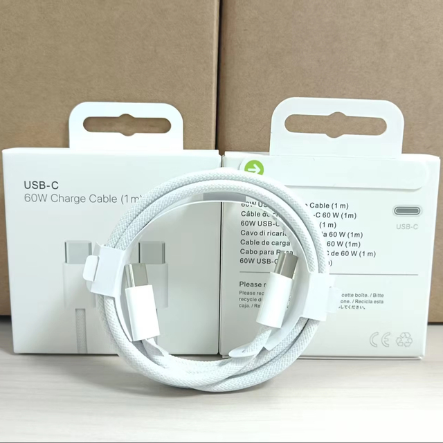 Braided USB C to USB C Cable 1M 2M 60W Fast Charging Data Sync Cord for iPhone 15 16 17 iPad Laptop Samsung