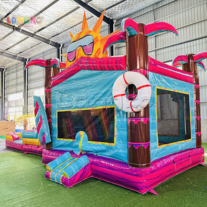 Precio al por mayor: Combo de tobogán inflable para adultos, ideal para playa y agua, con diseño de surf y sol. - Product Image 2