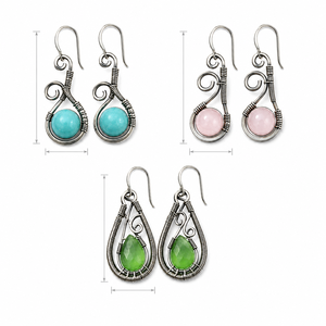 Pendientes Colgantes Vintage con Piedras Verdes y Rosas, Diseño Creativo Retro para Mujer - Product Image 5