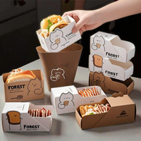 Forest Packing Meilleure vente Boîte écologique en papier imprimée sur mesure pour sandwichs au fromage à emporter, Emballage coréen