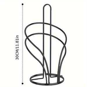 Porte-papier toilette rectangulaire en fer forgé moderne et écologique, design autoportant du sol au plafond pour la cuisine et la salle de bain - Product Image 2