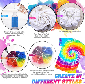 Kit de Pintura Acrílica Ecológica de 5 Colores para Teñir con Técnica Tie Dye, para Zapatos y Camisetas, Colores Personalizados para Niños y Adultos - Product Image 3