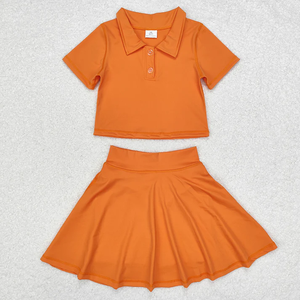 Ensembles de vêtements pour bébés filles, chemise à boutons et jupe, vêtements de sport - Product Image 4