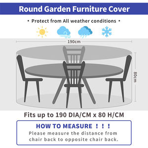 Ensemble <span class=keywords><strong>de</strong></span> chaises <span class=keywords><strong>de</strong></span> table et <span class=keywords><strong>de</strong></span> chaises imperméables pour l'extérieur, <span class=keywords><strong>housse</strong></span> <span class=keywords><strong>de</strong></span> meuble ronde verte PE, coupe-vent anti-UV pour la table et les chaises - Product Image 2