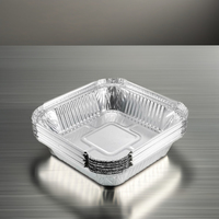 Blister rectangulaire jetable couvercle de récipient en feuille d'aluminium plats à emporter plateau de cuisson plaque boîte conteneurs alimentaires emballés