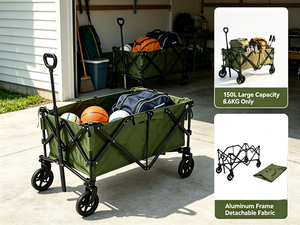Chariot de camping super léger 8,6 kg en aluminium 6061-T6 avec finition oxydée, pliable - Product Image 5