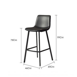 Silla de Bar nórdica moderna taburete de <span class=keywords><strong>cocina</strong></span> alto de Metal de cuero de lujo para Barra de Casa característica estable - Product Image 6