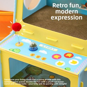Maison <span class=keywords><strong>pour</strong></span> <span class=keywords><strong>chat</strong></span> interactive double couche style rétro, en PP, avec griffoir, <span class=keywords><strong>pour</strong></span> chats d'intérieur, <span class=keywords><strong>pour</strong></span> jouer et dormir toute l'année - Product Image 4