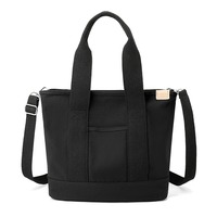 Bolsa de Mano de Lona Ecológica Ligera e Informal para Mujer, Tamaño A5, con Cierre de Cremallera y Diseño de Múltiples Bolsillos para Viajes y Trabajo