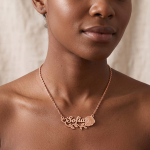 Collana con Nome Personalizzato, Gioiello in Acciaio Inossidabile Placcato Oro con Design a Rosa per Donne - Product Image 4