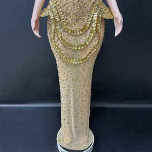 Novance Y5208 ملابس بالجملة أحجار الراين الذهبية أنيقة نسائية مسائية أنيقة فساتين زفاف حفلات زفاف فاخرة Vestidos De <span class=keywords><strong>Prom</strong></span> - Product Image 6