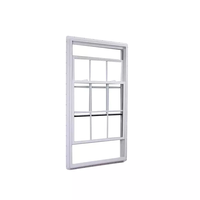 Style américain PVC UPVC Cadre en vinyle personnalisé Fenêtre à guillotine double avec inclinaison