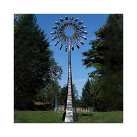 Moulin à vent cinétique en métal magique moderne personnalisé pour l'extérieur, sculptures de vent cinétiques en acier inoxydable pour jardin à vendre