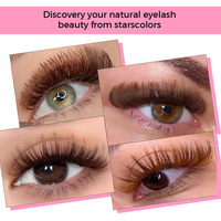 Vente en gros de cils en cachemire brun Cils Extensions de cils en velours Cils Classic Mixed 8-15mm Volume Plateaux d'extension de cils