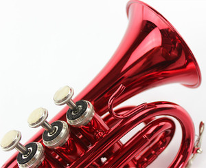 Trompeta <span class=keywords><strong>de</strong></span> Bolsillo para Principiantes, <span class=keywords><strong>Instrumento</strong></span> Musical <span class=keywords><strong>de</strong></span> <span class=keywords><strong>Cuerno</strong></span> Rojo, Gran Venta - Product Image 4