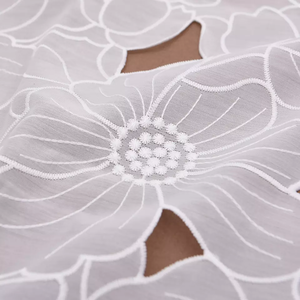 Lotus Leaf ahuecado África corte láser bordado encaje tela algodón encaje adornos - Product Image 2