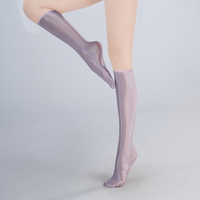 Chaussettes longues et lisses pour femmes, élastiques, brillantes, collantes, sexy, bas, club de nuit, danse sur poteau