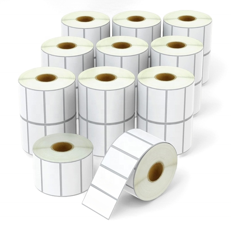 40x20/40x30 Blank Thermal Labels Stickers Customization Barcode Sticker Roll for Supermarket/Shipping/Cosmetic/Grocery Packaging