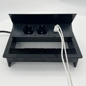 전원 소켓이있는 미국 회의 테이블 전원 허브 회의 테이블 연결 상자, USB C 고속 충전기 스테이션