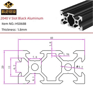 Fabricants chinois d'extrusion d'imprimante 3d en aluminium à fente en V série 20 2020 <span class=keywords><strong>2040</strong></span> 2060 2080 4040 4080 profilé en aluminium noir - Product Image 3
