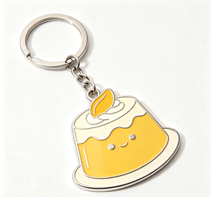 Custom Metal Enamel Key Chain Cake Pendant Electroplated Keyring <b>Bag</b> <b>Charm</b> Gift Accessory - Product Image 3