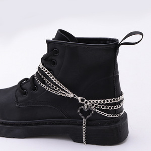 จี้ร้อยรองเท้ารูปหัวใจ โซ่โลหะ โลหะผสมสังกะสี หลายชั้น จี้แฟชั่น สำหรับทุกเพศ สีขาว K - Product Image 2