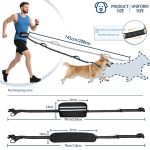 Tali Anjing Elastis Dua Kepala Anti Gesek Anti Tarik Tas Pinggang Portabel Olahraga 2-in-1 Tali Jalan-Jalan Anjing untuk Hewan Peliharaan Ganda - Product Image 4