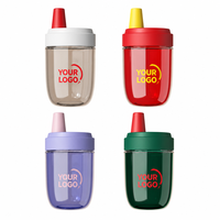 450ml 15oz Kinderfles met rietje BPA-vrij Lekvrij Drinkbeker Innovatieve dophouder PC Milkshake beker OEM/ODM Bulk toepasbaar