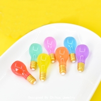Nueva Bombilla 3D de Resina con Efecto Luminoso Transparente de Color, Accesorios DIY para Joyería, Llaveros y Decoración de Cocina