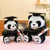 Boneka Panda Beruang Plushie Desain Pribadi OEM UYEAH untuk Wisuda Sekolah, Hadiah Custom, Boneka Hewan Isi Kapas Lembut