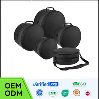 Ensemble de 5 étuis de batterie personnalisés - Sacs de batterie rembourrés, housses de protection légères pour les batteurs, transport de concerts