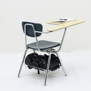 공장 직접 가격 고품질 교실 금속 프레임 연구 학교 의자 테이블 쓰기 패드