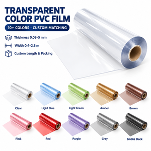 Rouleau de film PVC transparent coloré, épaisseur 0,08-5 mm, transparent, bleu clair, vert, ambre, marron, rose, rouge, violet, gris, fumé, noir pour - Product Image 5