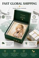 Papan Shikishi Anime Premium SZ Custom dengan Foil Emas Holografik, Papan Seni Manga Koleksi, Dekorasi Dinding, Merchandise