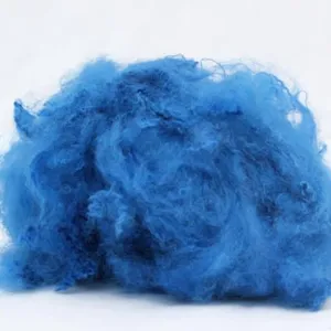 1.5D*38MM dark blue recycled polyester staple fiber with superior resiliency and competitive price