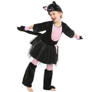 Disfraz Infantil de Gato Negro y Rosa con Lazo para Halloween, Cosplay de Personajes Animales - Product Image 4