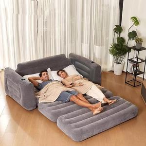 Ghế <span class=keywords><strong>sofa</strong></span> gấp ba người thiết kế hiện đại, bọc nhung, có thể bơm hơi, dùng làm giường nghỉ trưa, có tựa chân, kết hợp nhiều chức năng - Product Image 4