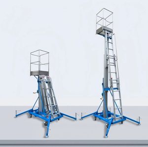 Yüksek kaliteli el krank tırmanma dikey alüminyum alaşımlı asansör küçük mobil asansör tek direk hava çalışma kaldırma platformları - Product Image 4