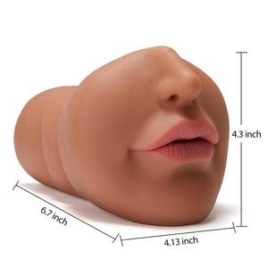 Masturbatore Realistico in TPE con Orale, Clitoride e Vagina, Coppa per Masturbazione Maschile con Gola Profonda e Lingua, Giocattoli Sessuali <span class=keywords><strong>Gay</strong></span> - Product Image 4