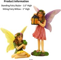Ensemble d'accessoires de jardin de fées miniatures peints à la main de 3 pièces de décoration de jardin de signe de bienvenue de fées