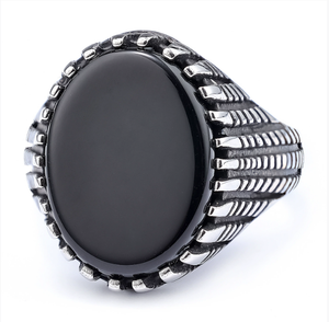 Bán buôn nóng bán thép không gỉ không gỉ phong cách Retro Độc Đoán đá quý Zircon Vòng - Product Image 1