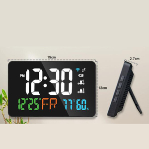 Nouvelle Arrivée Horloge Murale Électronique Connectée Wi-Fi Grande Taille avec Affichage Température & Humidité, Alarme et Alimentation USB pour Chambre et Décoration Intérieure - Product Image 6